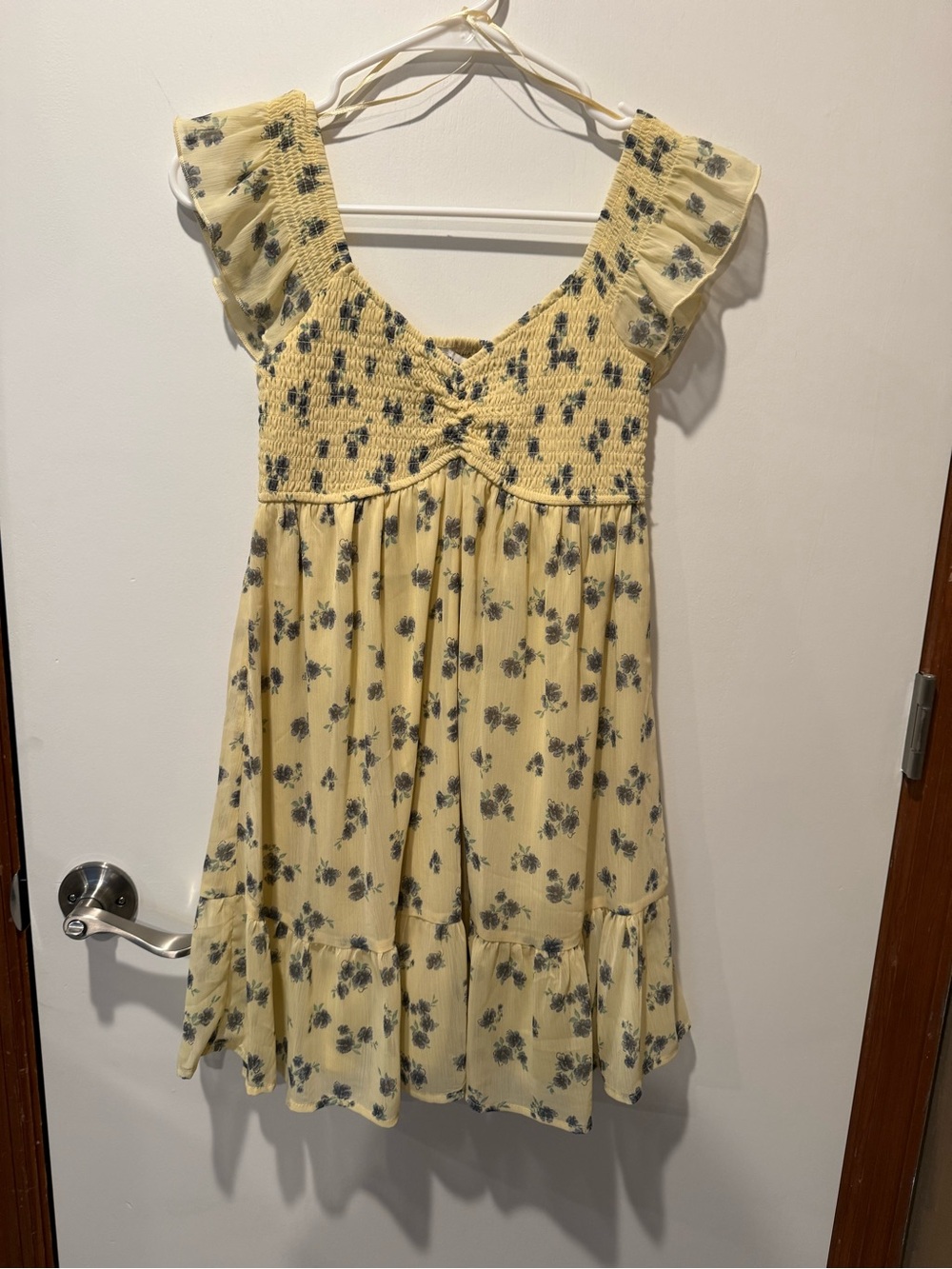 Allison & Kelly Women’s Yellow Floral Smocked Dress